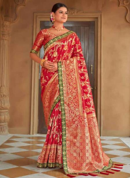 Dark Red Colour Maya Monjolika New Latest Designer Festive Wear Silk Saree Collection 5013